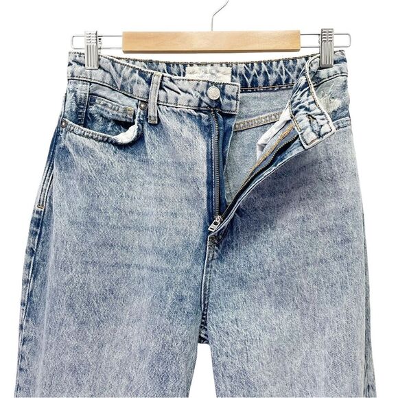 Free People We The Free My Own Lane Straight Jeans Acid Wash Distressed Size 28 - Picture 8 of 15